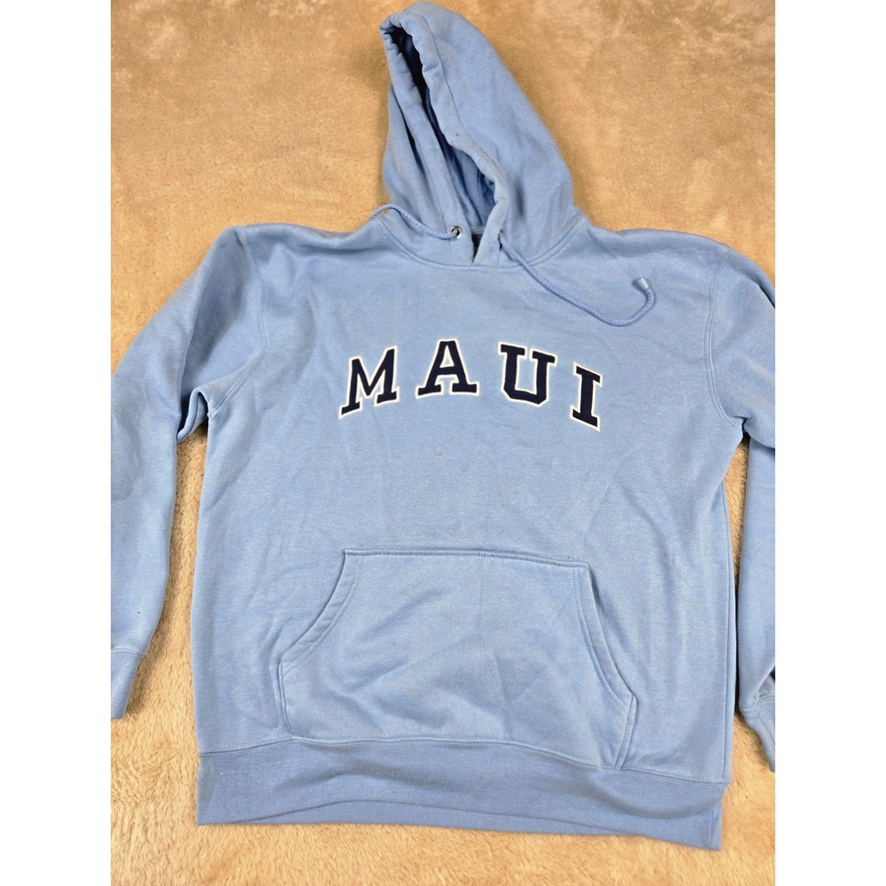 BaBa Hawaii‎ Mens Light Blue MAUI Graphic Hoodie Sweatshirt